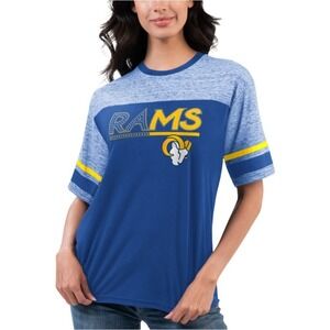 G-III 4Her NFL Rams T-Shirt Rhinestone Football Top‎ Athletic XL NWT $50